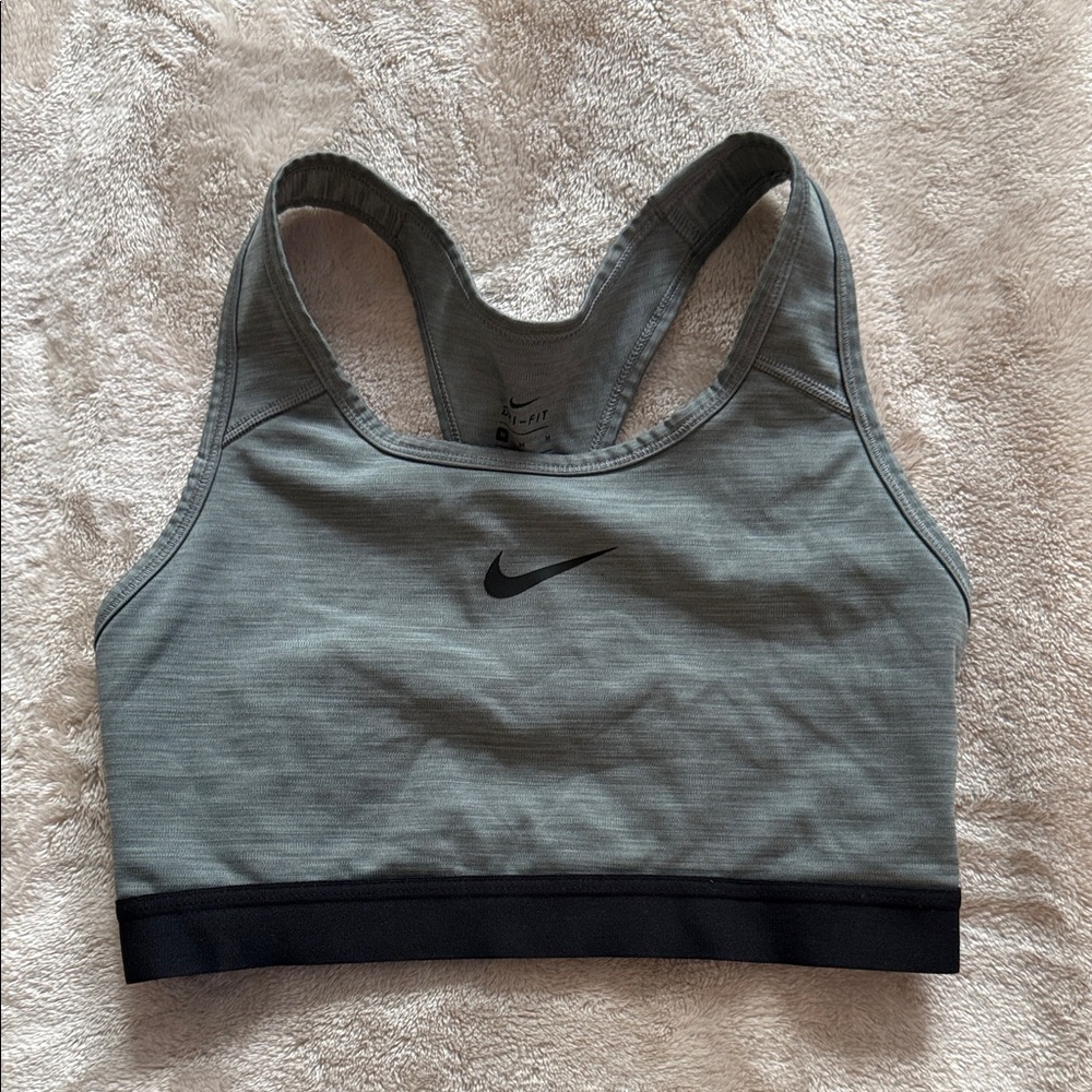 Nike Women's Black and Gray Sports Bra